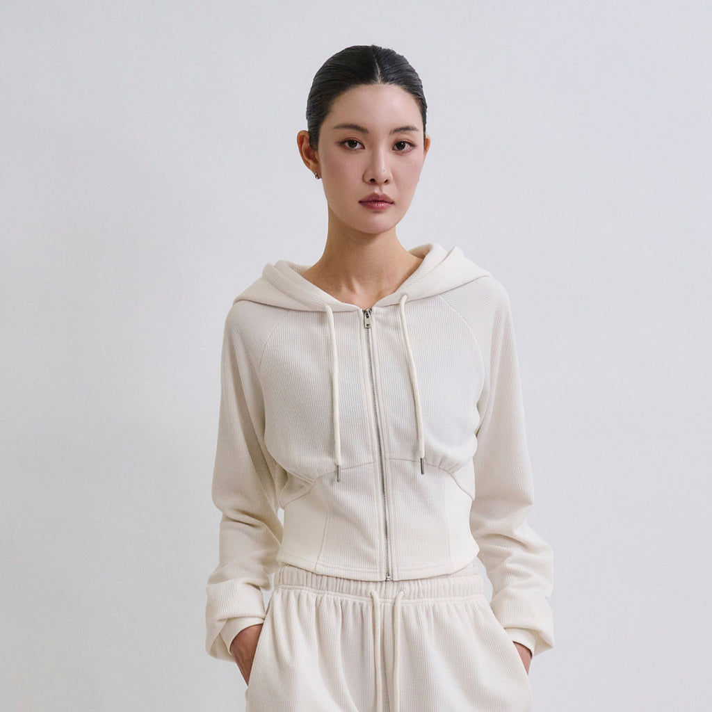 Knit Warm Line Fit Hooded Zip-Up