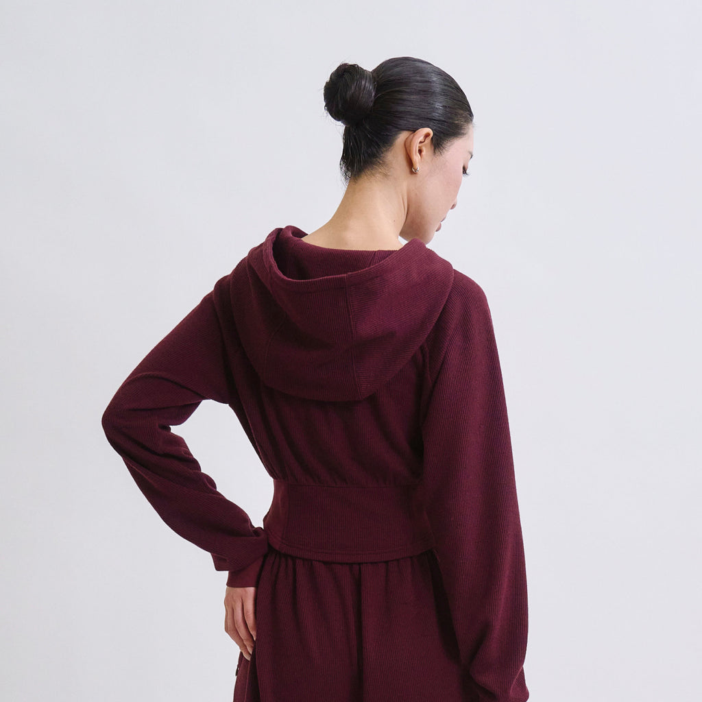 Knit Warm Line Fit Hooded Zip-Up