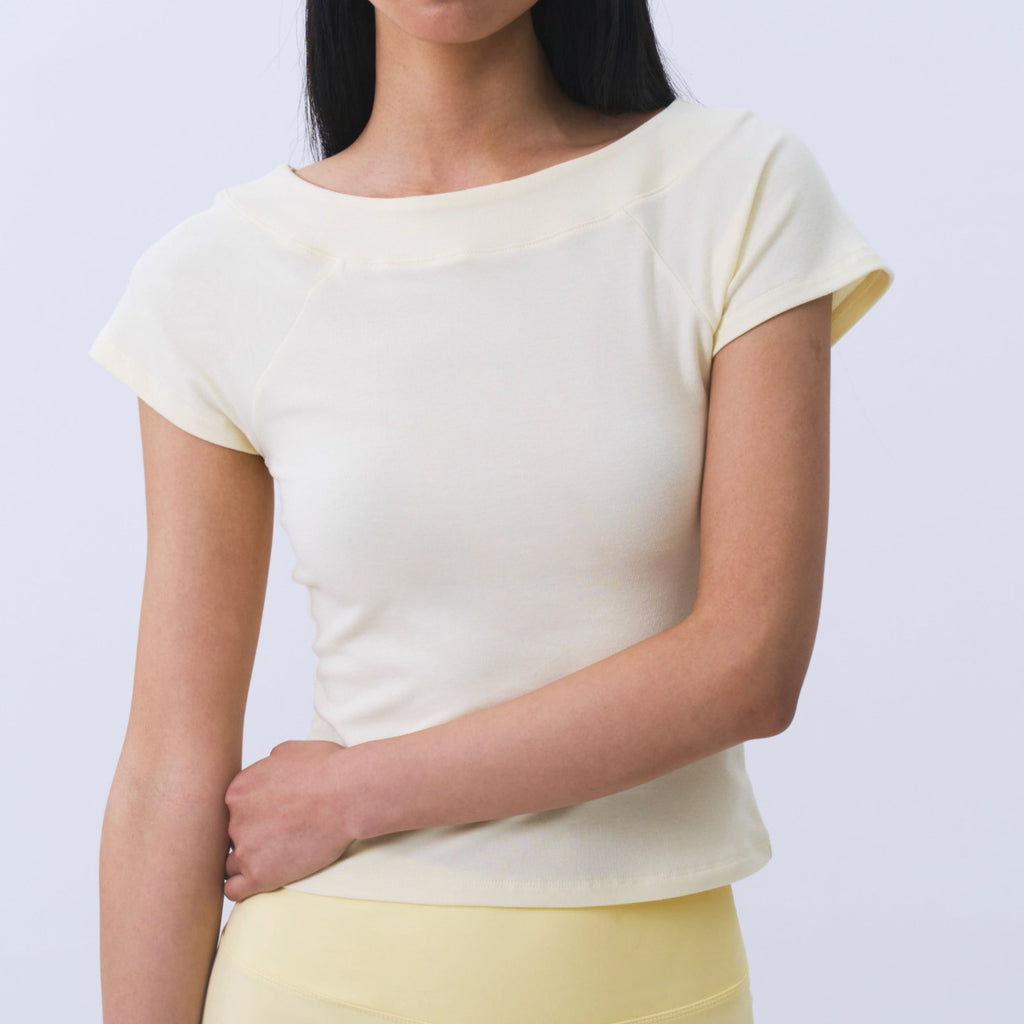 Airy Sweat-Free Boatneck T-Shirt