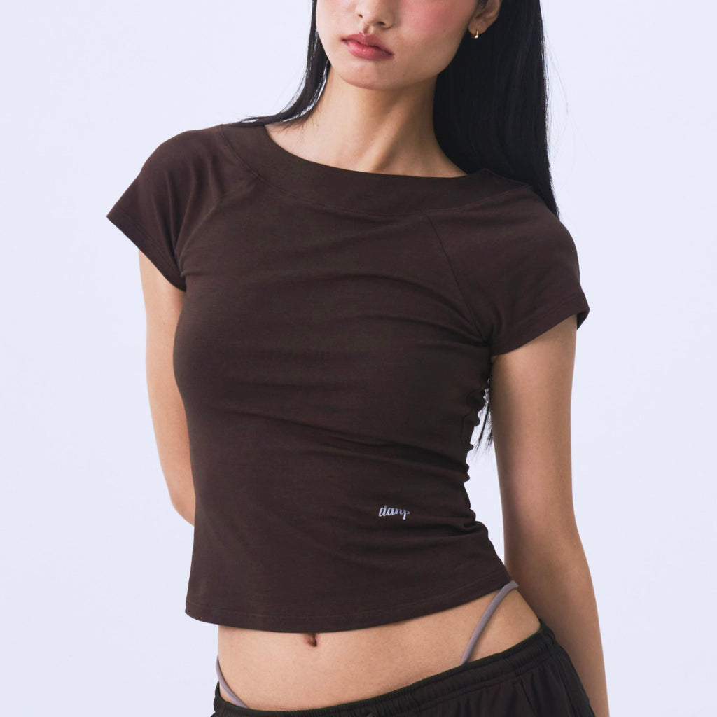 Airy Sweat-Free Boatneck T-Shirt
