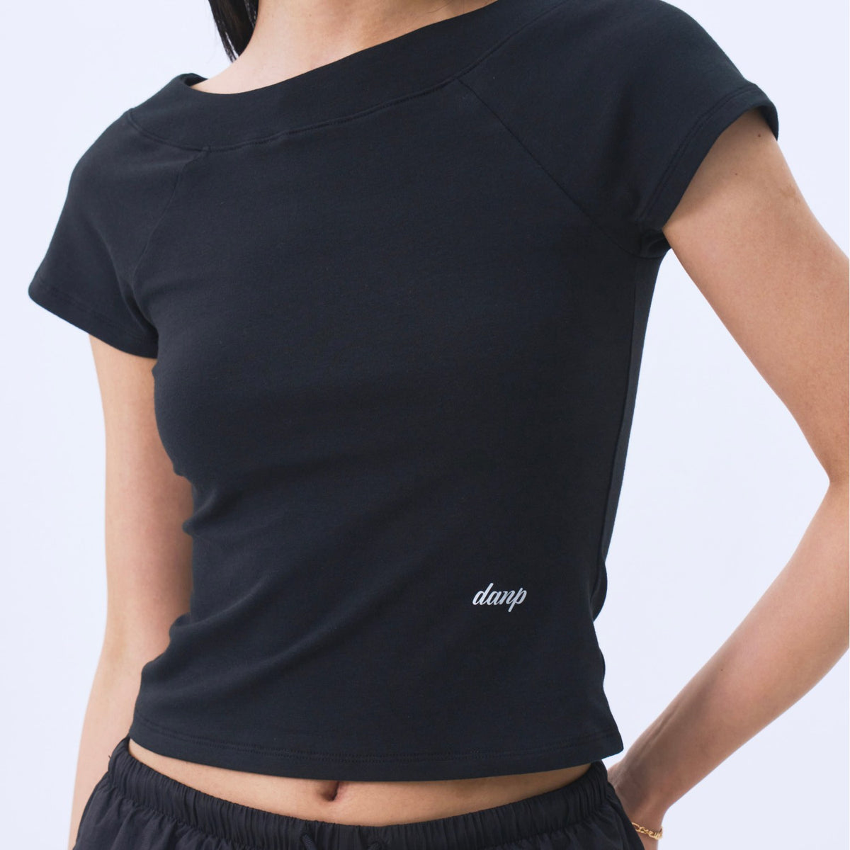 Airy Sweat-Free Boatneck T-Shirt