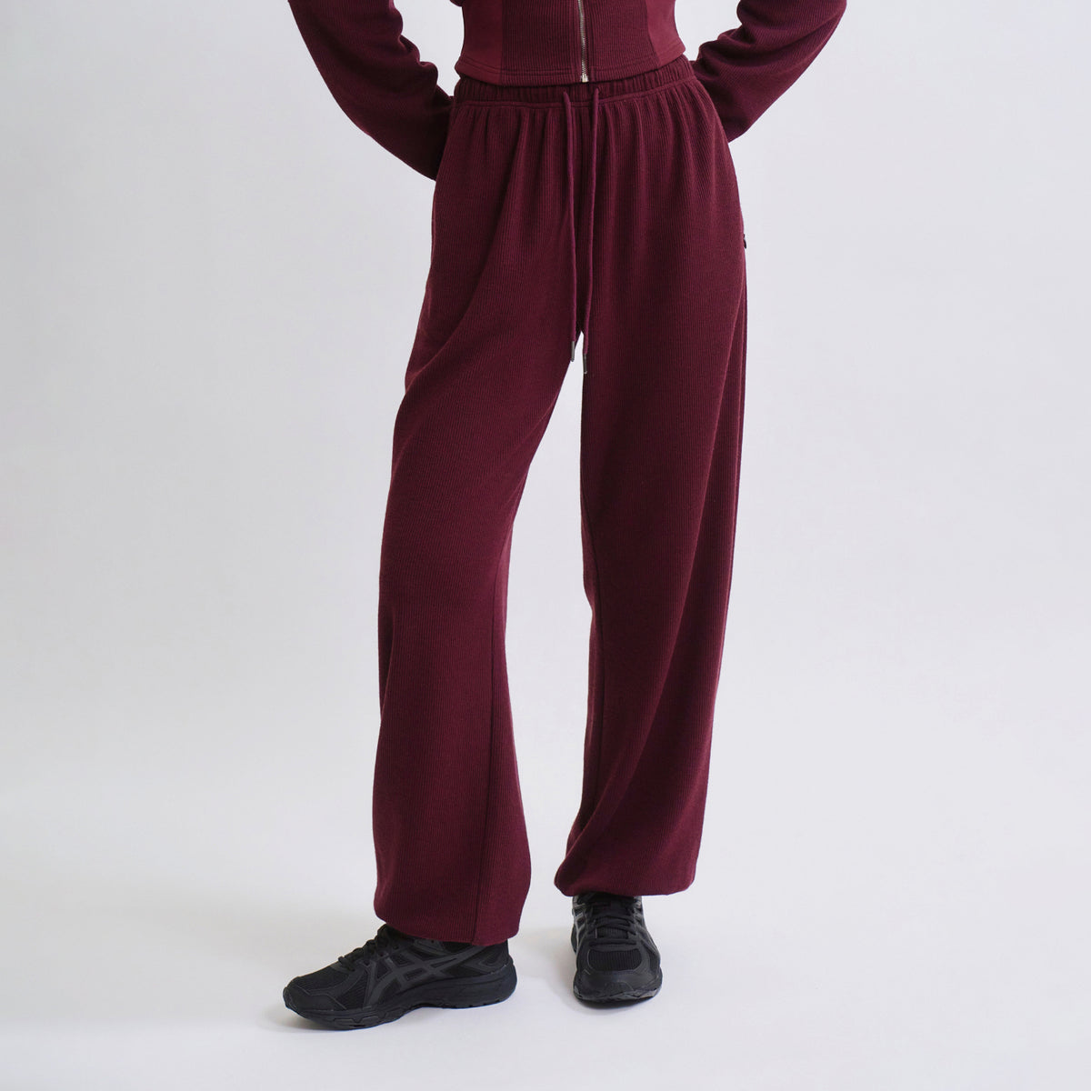 Knit Warm Layered Jogger Pants
