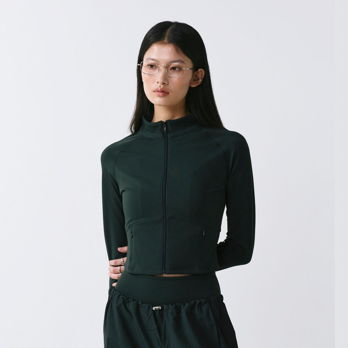 Morning Flow Crop Full Zip-Up