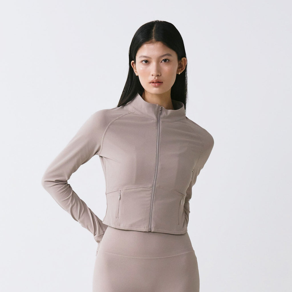 Morning Flow Crop Full Zip-Up