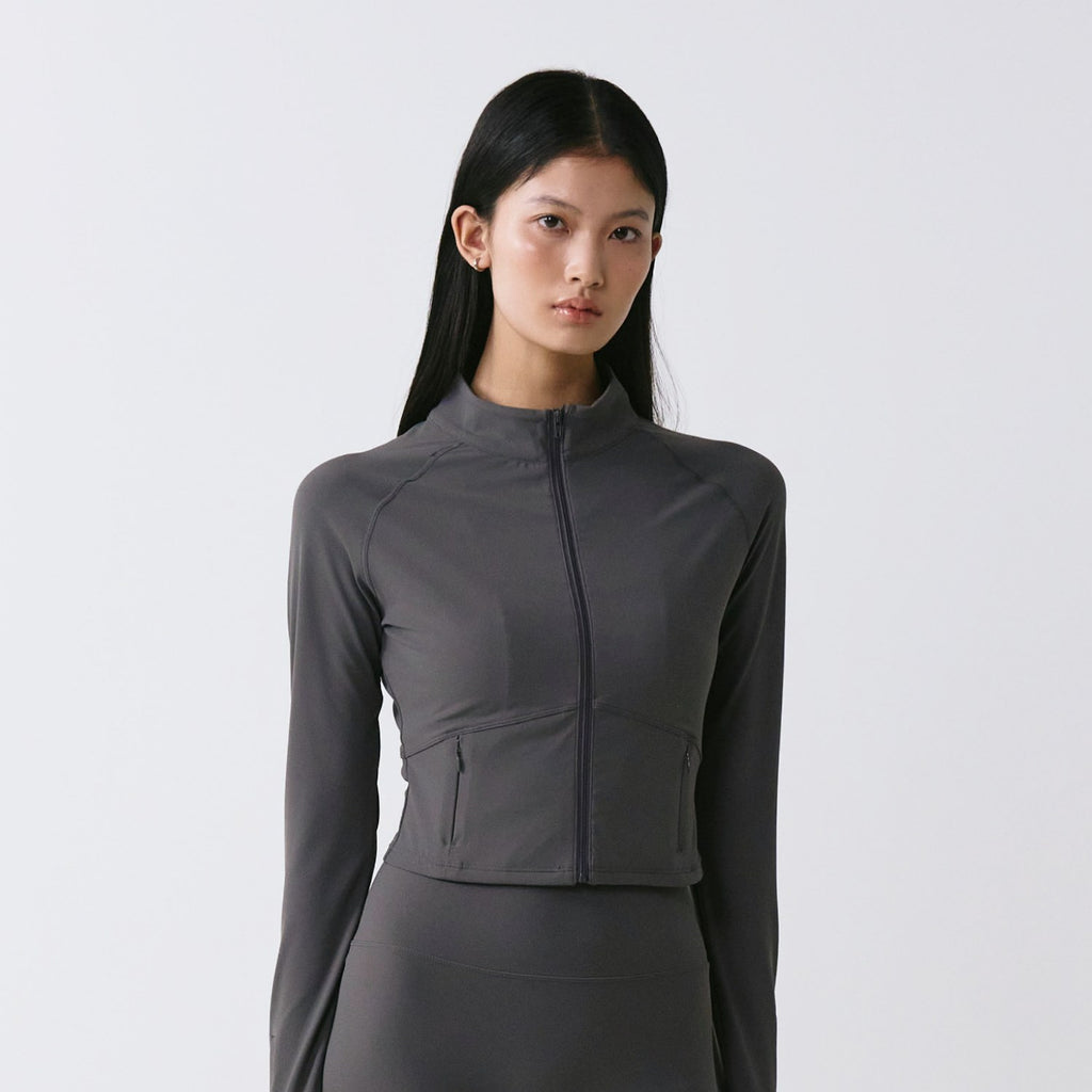 Morning Flow Crop Full Zip-Up