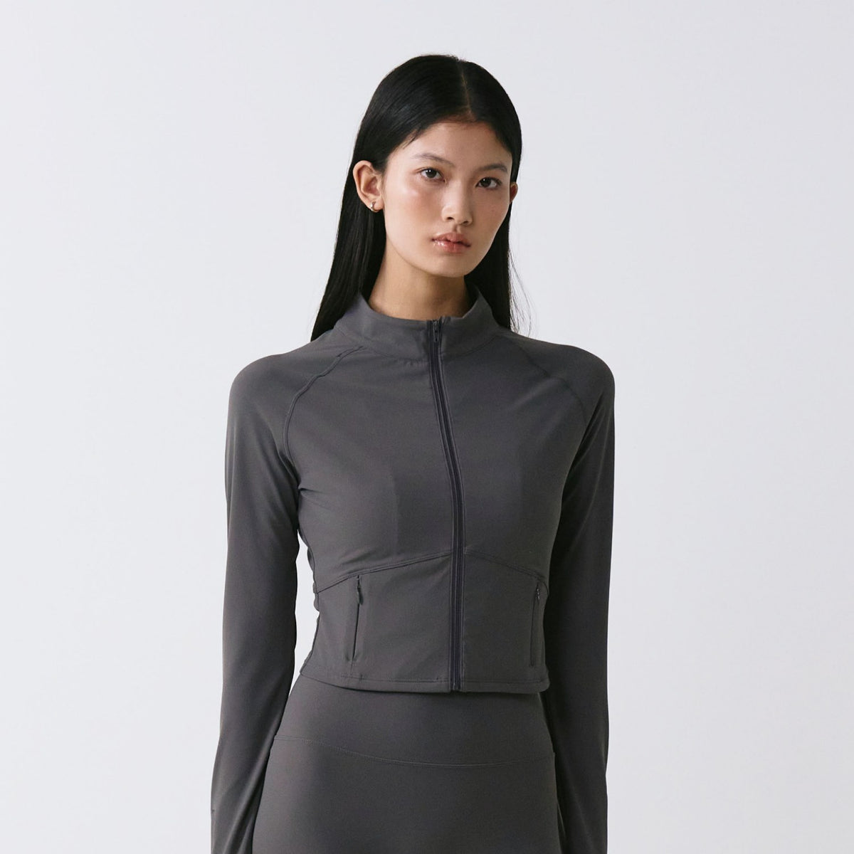Morning Flow Crop Full Zip-Up