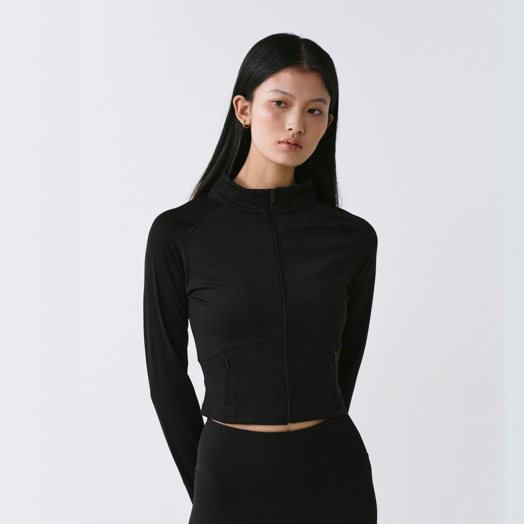 Morning Flow Crop Full Zip-Up