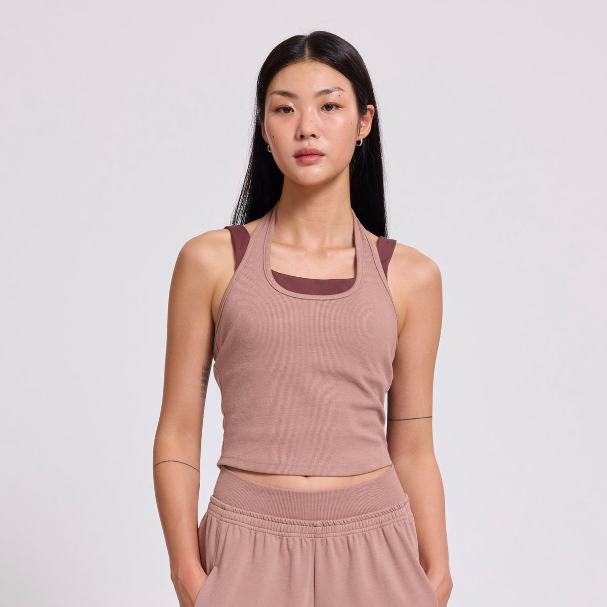 Move Layer Halter Bra Top