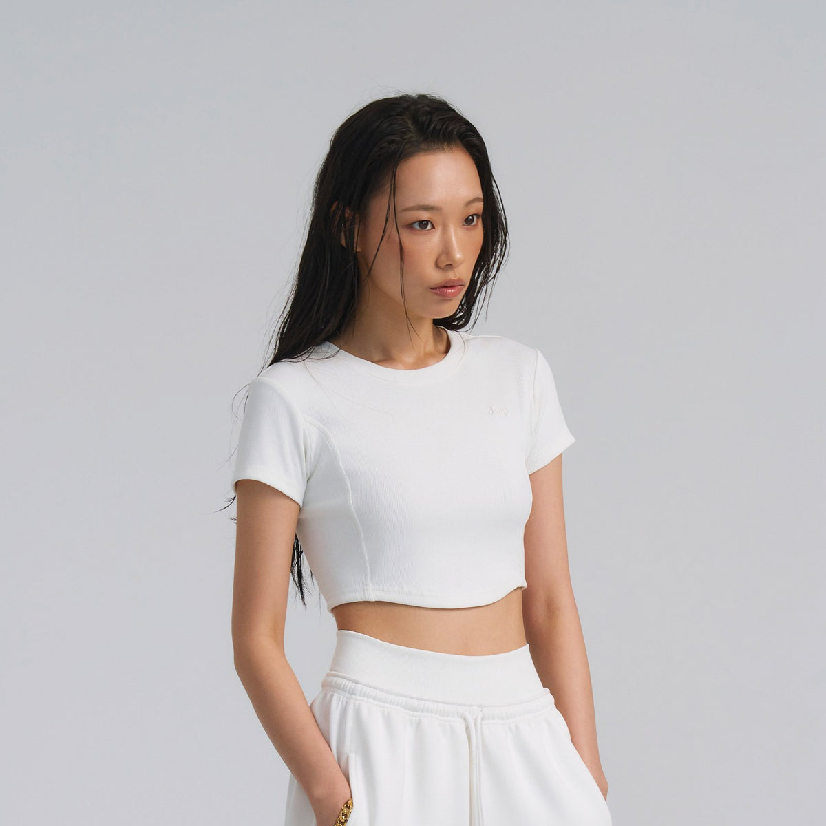 Rib Fit Crop T-Shirt