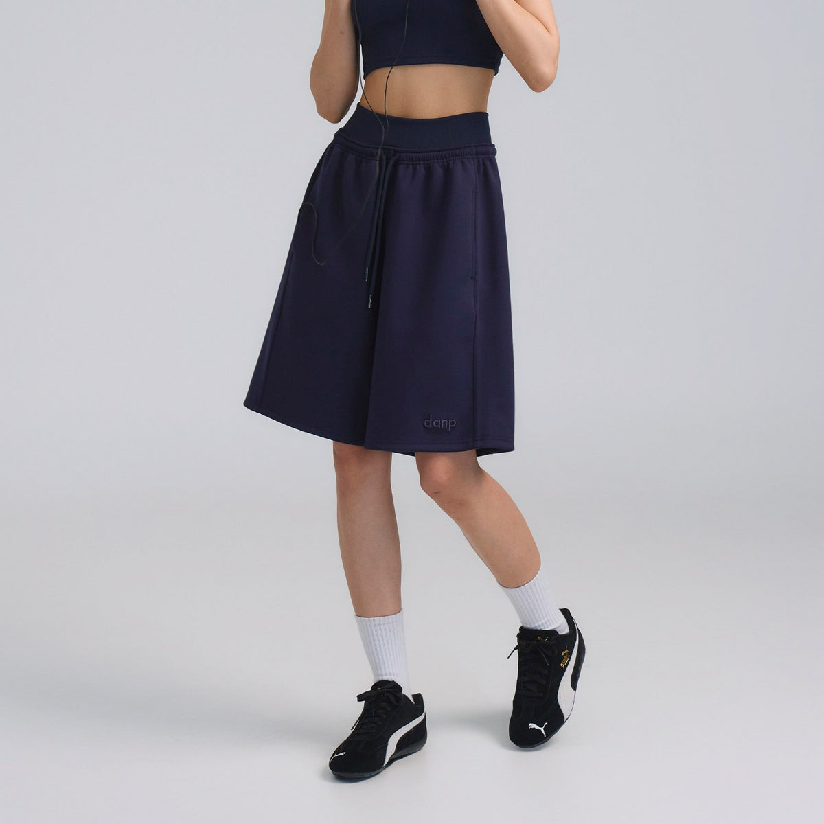 Rib Fit Layered Bermuda Pants