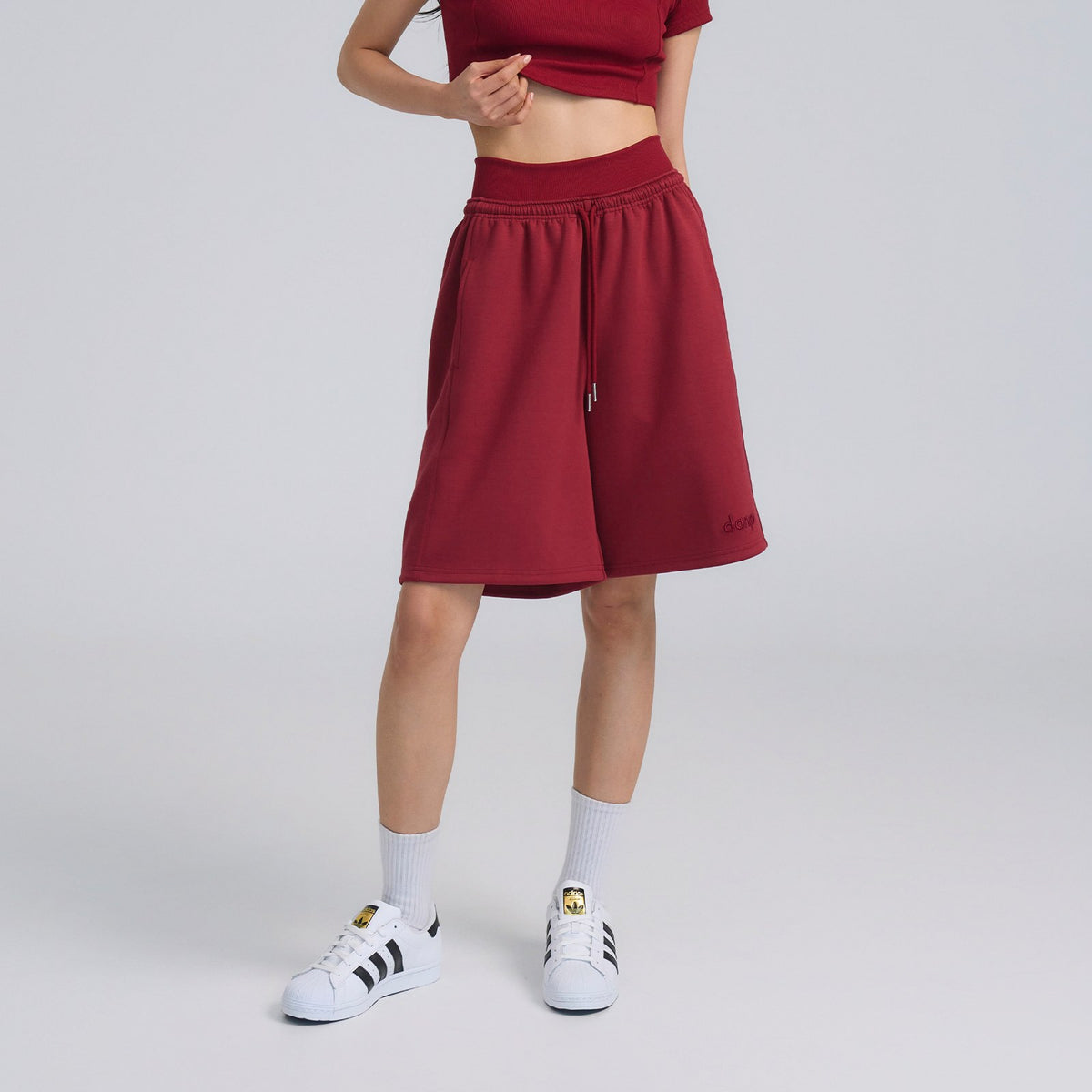 Rib Fit Layered Bermuda Pants