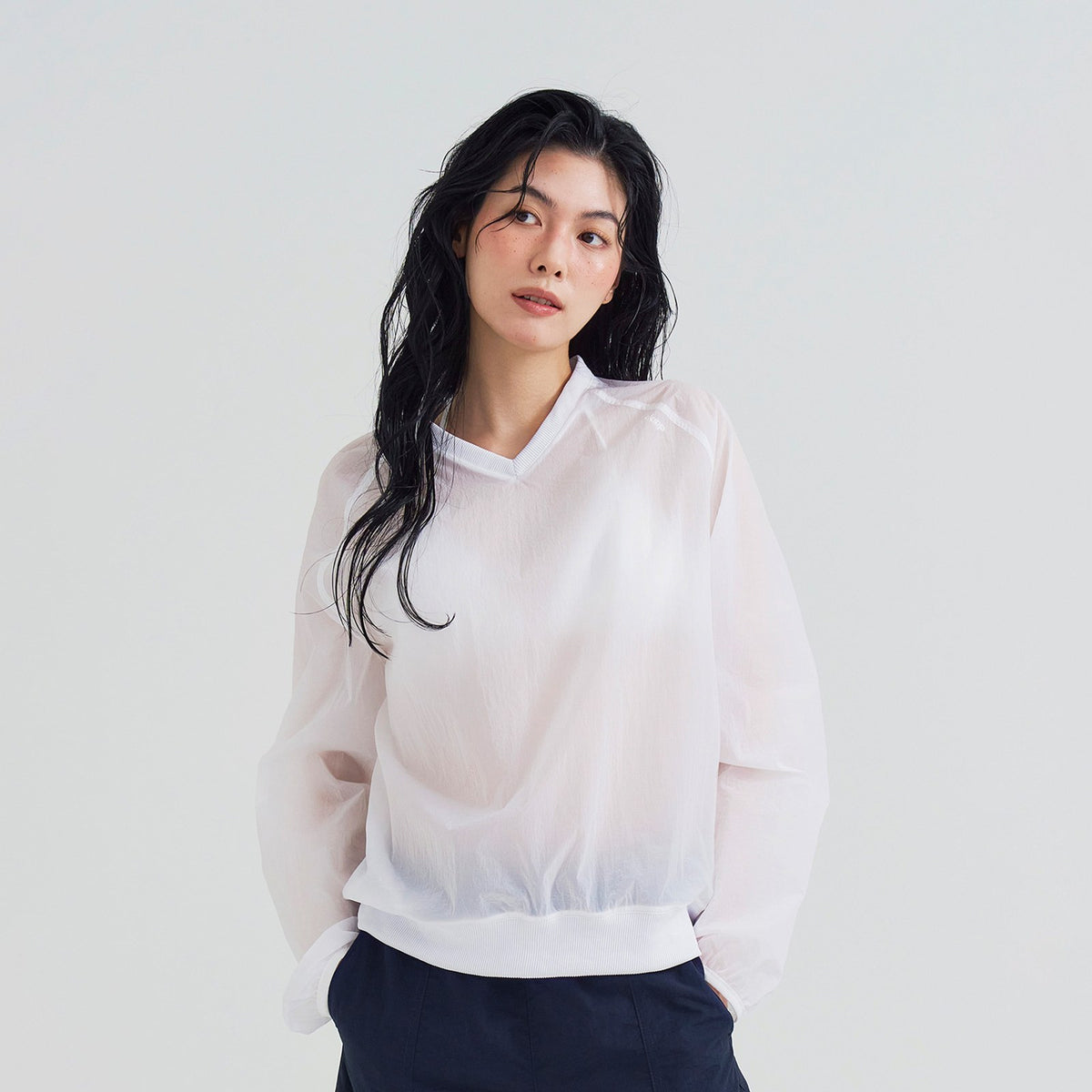 Sheer Nylon Sweatshirt