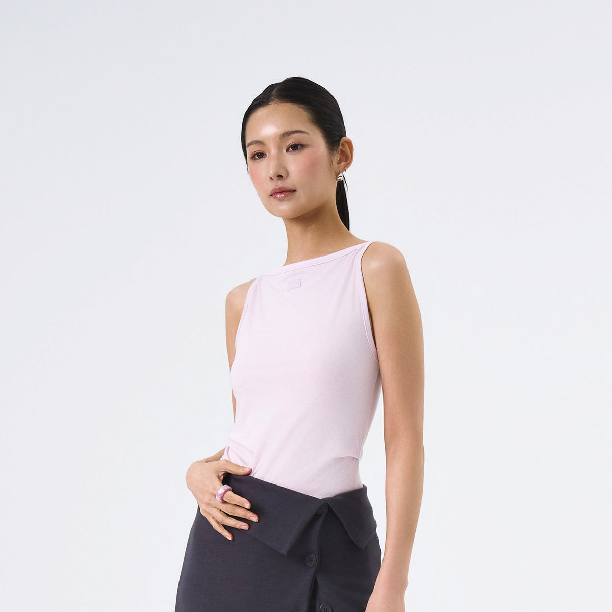 Silky Boat Neck Sleeveless