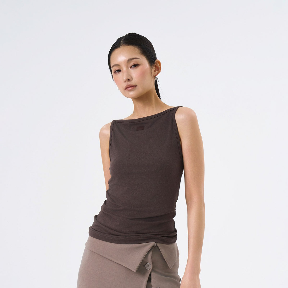Silky Boat Neck Sleeveless
