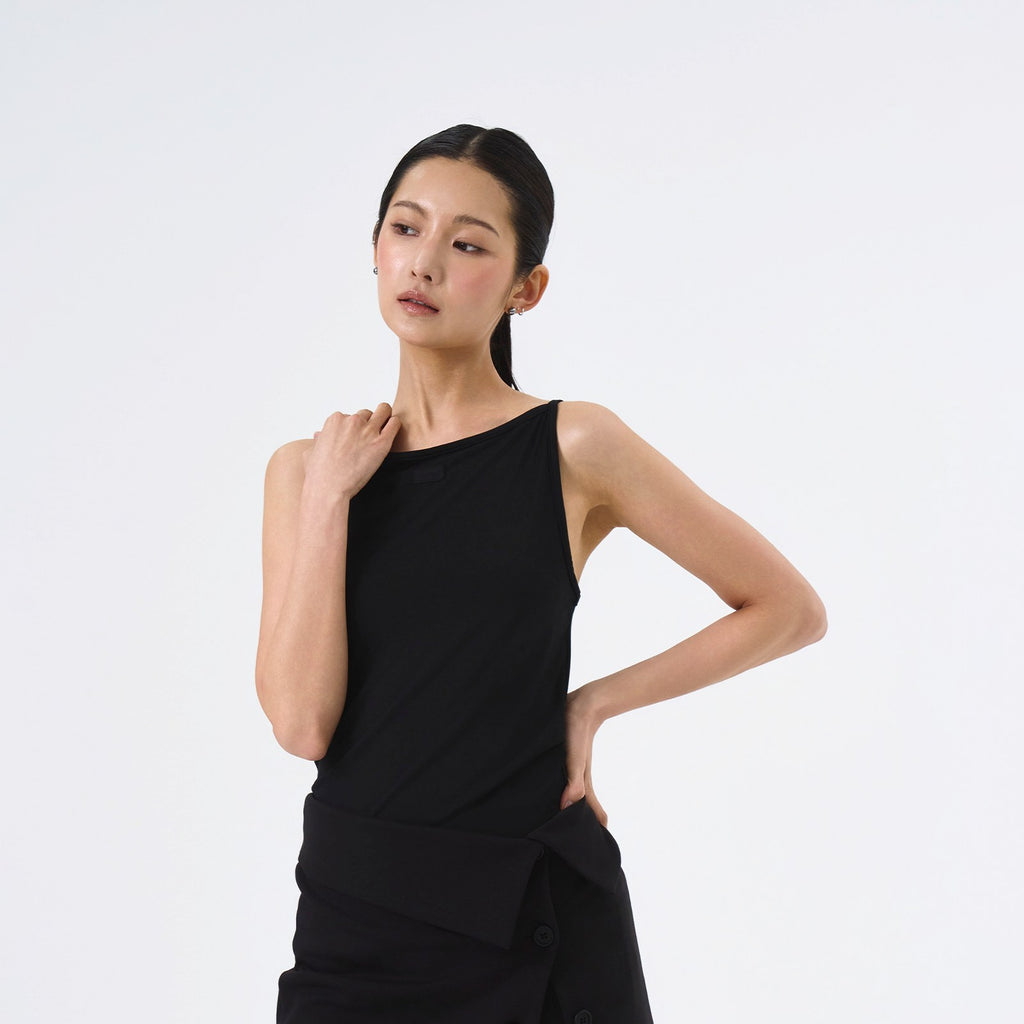 Silky Boat Neck Sleeveless