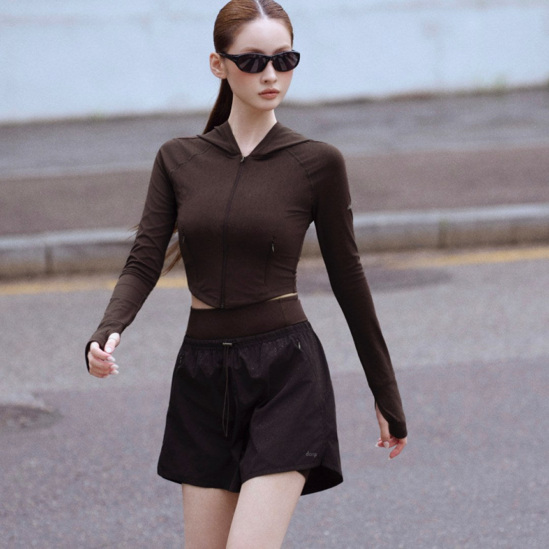 Soft Active Crop Hooded Zip-Up