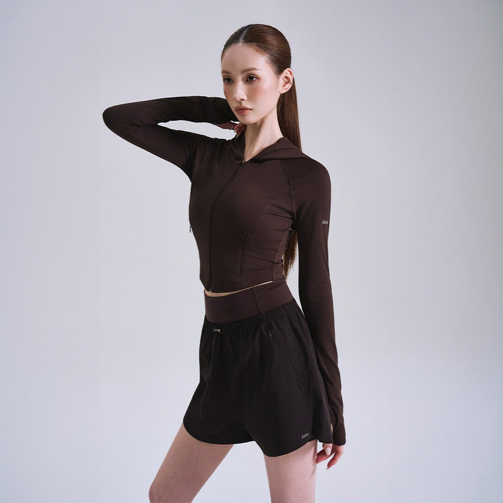Soft Active Crop Hooded Zip-Up