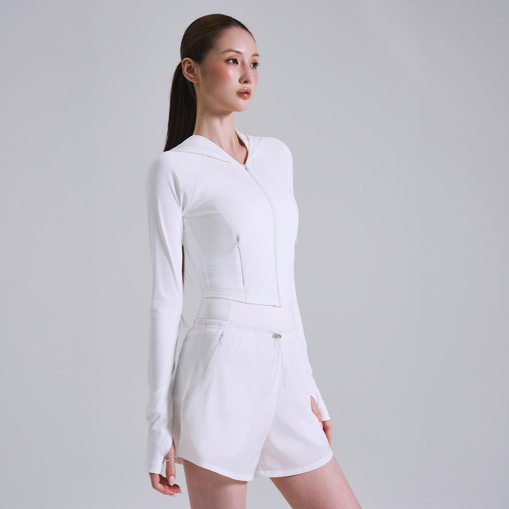 Soft Active Crop Hooded Zip-Up